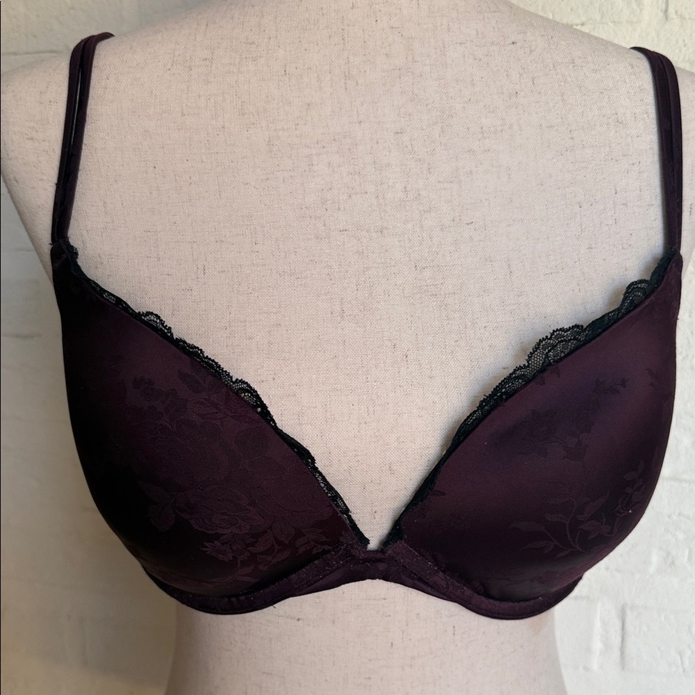 Victoria's Secret Lace-Trimmed Bra in Rich Burgundy